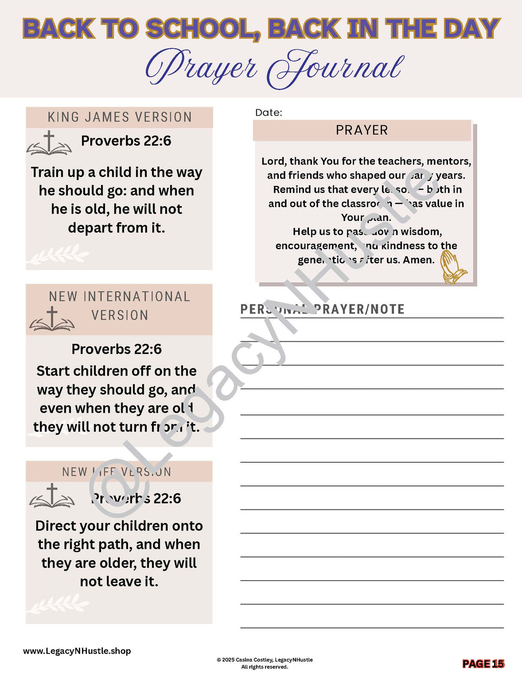 Back to School, Back in the Day