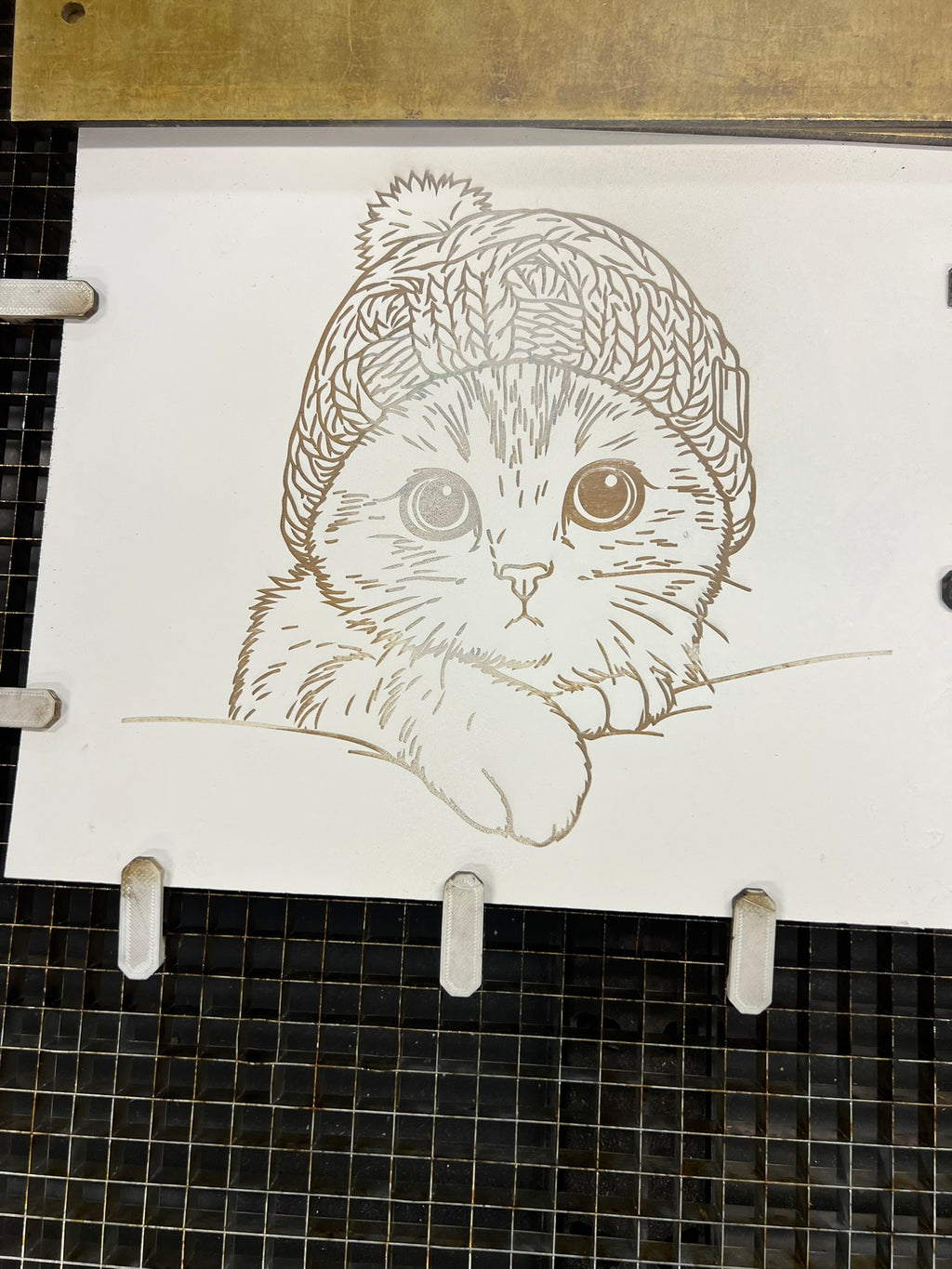 "Cozy Cat" DIY Engraved Wood Coloring Piece